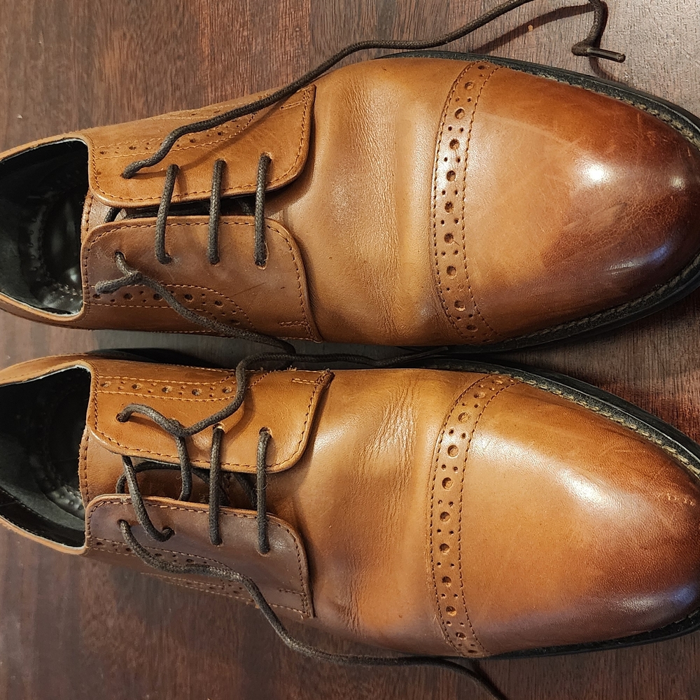 Men's Tan Leather Dress Shoes